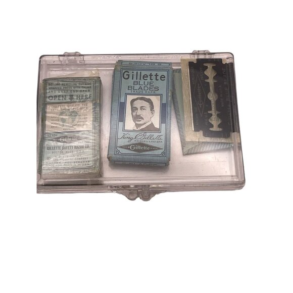 VINTAGE KING GILLETTE BLUE BLADE 8 Individual Blades USA 1 Sealed- 1 Open Box - Picture 3 of 14
